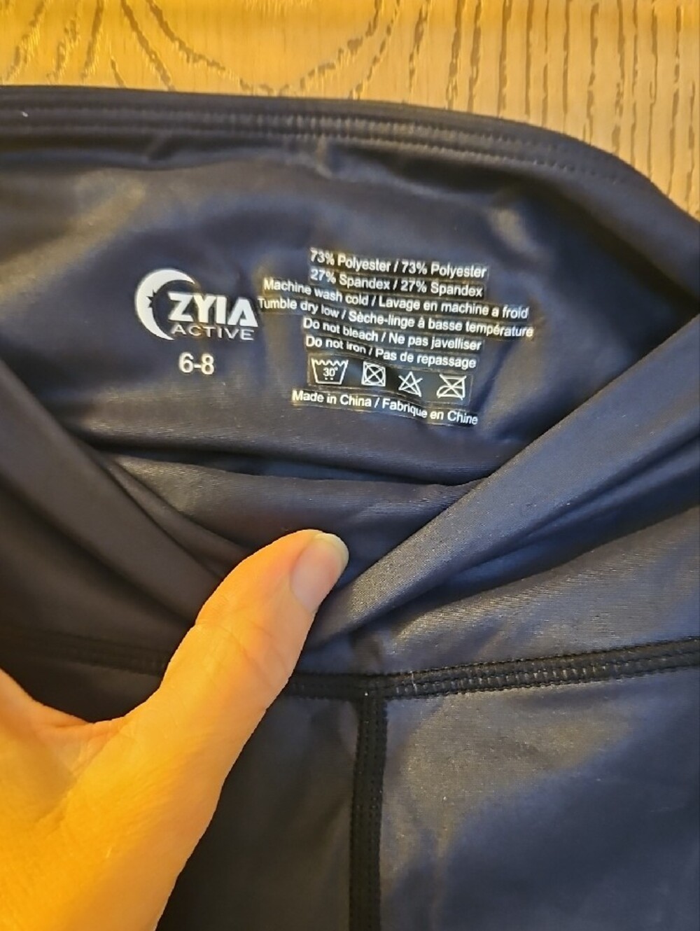 ZYIA Active Shiny Black Leggings - Picture 3 of 3